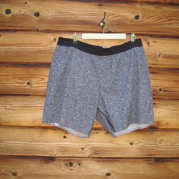 Lululemon Channel Cross Short *7" Pinweave Alpine White Black - Picture 3 of 8